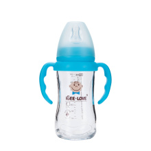 240ml Fancy Design Glasses Natural Flow Baby Glass Milk Feed Bottle